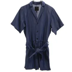 G-STAR RAW ジースターロウ ブロンソン ショート ジャンプスーツ シャンブレー 半袖 オールインワン XXS ネイビー つなぎ レディース 古着のサムネイル