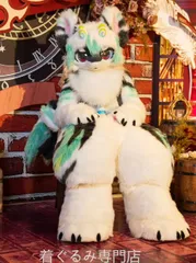 狼 犬 猫 着ぐるみ ヘッド ケモノ ファースーツ ぬいぐるみ コスプレ コスチューム Kurumi 一点物 D236のサムネイル
