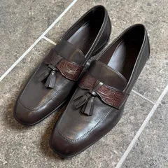 【未使用品】BOTTEGA VENETA ボッテガヴェネタ 本クロコ×カーフ タッセルローファー 41のサムネイル