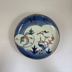 1181）☆有田焼 ☆大日窯 ☆焦破作 ☆鉄釉鷺絵木瓜型皿☆ - メルカリ