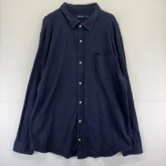 古着 ノーティカ NAUTICA コーデュロイ 長袖シャツ ワンポイント 胸ポケット 大きいサイズ 刺繍 ストレッチ 2XL  ダークネイビー メンズのサムネイル