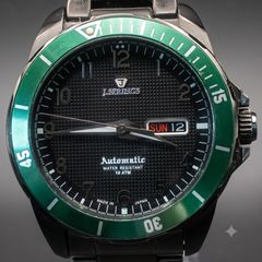 TECHNOS テクノス ダイバー 自動巻き グリーンベゼル 裏スケルトン 