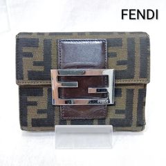 FENDI マンマバケット ズッカ柄 二つ折り財布 シルバー金具 FFバックル