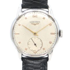 LONGINES Longines Round Small Seconds Silver SS Stainless Steel Men's Hand-Winding Antique Vintage Watch [6-Month Warranty] [Wristwatch] [Used]