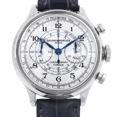 内部点検済 Baume & Mercier ボーム＆メルシェ ケープランド フライバック クロノグラフ 10006 デイト 50m防水 白 ホワイト SS ステンレス 純正尾錠 メンズ 自動巻き【6ヶ月保証】【腕時計】【中古】のサムネイル