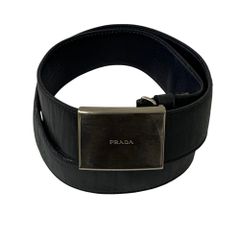 ☆PRADA☆ プラダ バックルベルト ブラック ブラウン ロゴ べっ甲