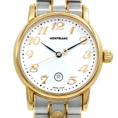 電池交換済 MONTBLANC モンブラン マイスターシュテュック 7005 デイト 30m防水 白 ホワイト YGP イエローゴールド SS ステンレス コンビ メンズ レディース ボーイズ クォーツ【6ヶ月保証】【腕時計】【中古】のサムネイル