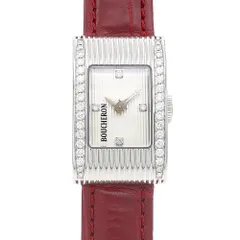 電池交換済 BOUCHERON ブシュロン リフレ 4Pダイヤ ダイヤモンド ダイヤベゼル シルバー SS ステンレス 純正ベルト 純正尾錠 レディース クォーツ【6ヶ月保証】【腕時計】【中古】のサムネイル