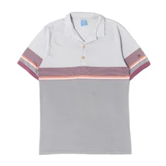 OCEAN PACIFIC オーシャンパシフィック ポロシャツ グレー サイズ:L 70s パネルボーダー サーフ ポロシャツ 70年代 ヴィンテージ 古着 トップス 半袖【メンズ】【中古】のサムネイル