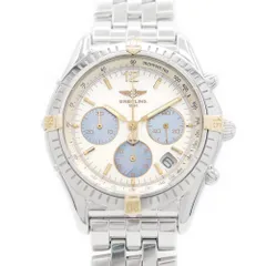 BREITLING ブライトリング クロノコックピット B30012 クロノグラフ デイト 100m防水 白 ホワイトシェル 青 ブルーシェル SS ステンレス メンズ レディース ボーイズ 自動巻き【6ヶ月保証】【腕時計】【中古】のサムネイル