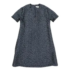 【名古屋】バレンシアガ Vネック 半袖ワンピース 413340 TQF10 ドット柄 ネイビー 36 ひざ丈 アパレル レディースのサムネイル