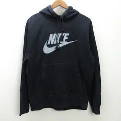 K■ナイキ/NIKE スウォッシュロゴプリント プルパーカ スウェット【M】黒/MENS■30【中古】のサムネイル