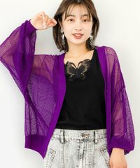 値下げ✩スカラー✩フード付き黒柄ニットコート - メルカリ