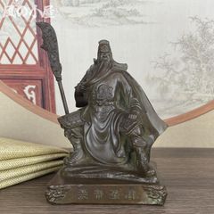 真鍮製　関羽像 関帝像 三国志 中国美術 商売繁盛 金運 開運 縁起物 約1kg 真鍮製 関羽像 関帝像 三国志 中国美術 商売繁盛 金運 開運 縁起物 約
