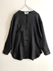 90s GIVENCHY ジバンシー  Linen Stand Collar Long sleeve Shirts リネン スタンドカラー オーバーサイズ長袖シャツのサムネイル