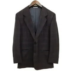 サルヴァトーレフェラガモ Salvatore Ferragamo チェック シングル 2B ジャケット テーラード ブレザー 春夏 50 ネイビー ブラウンのサムネイル