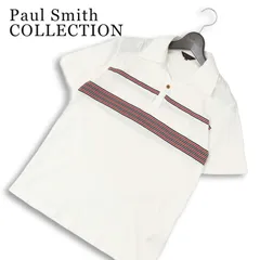 Paul Smith COLLECTION ポールスミス コレクション 春夏★ 半袖 ボーダー ポロシャツ 日本製 Sz.M メンズ 白のサムネイル