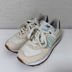 ニューバランス 574 WL574CGR 22.5cm ホワイト グリーン - メルカリ
