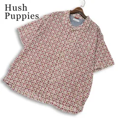 Hush Puppies ハッシュパピー 春夏★ 半袖 総柄 幾何学柄 ロゴ刺繍 シャツ 大きいサイズ 特大 Sz.3L メンズのサムネイル