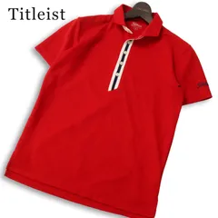 Titleist タイトリスト ゴルフ 春夏★ 半袖 鹿の子 ロゴ刺繍 ポロシャツ Sz.M メンズのサムネイル