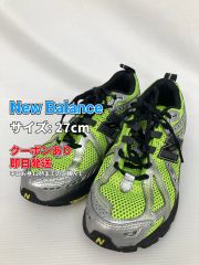 New Balance ニューバランス スニーカー 27cm ライトグリーン 合成皮革/人工皮革 ナイロン その他総柄 ワンポイント ブランドロゴ 紐 ローカット メンズ