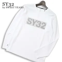 SY32 by SWEET YEARS スウィートイヤーズ 通年★ 長袖 ボックスロゴ ロンTシャツ カットソー Sz.L メンズ 白のサムネイル
