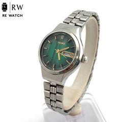 SEIKO S-WAVE 7S26-5010 レトロTVケース 自動巻 グリーン - メルカリ