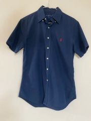 POLO RALPH LAUREN フロントタイ 半袖BDシャツ 紺 M相当 - メルカリ