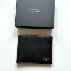 バーバリーブラックレーベル　BURBERRY BLACK LABEL 二つ折り財布　ブラック　美品のサムネイル