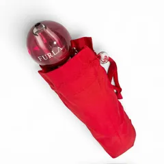 FURLA フルラ　折りたたみ傘 傘 レッド　赤　晴雨兼用　収納袋付きのサムネイル