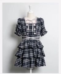 pium クロスベルト半袖ティアードミニワンピース - メルカリ