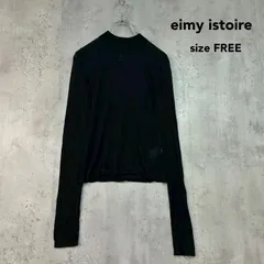 eimy istoire エイミーイストワール F シアーロゴニットプルオーバー ブラック トップス カットソー シースルー 長袖 透け感 刺繍 ハイネック モックネック セーター タイト スリム インナー きれいめ カジュアル 上品 ★ ■◇ ■◆のサムネイル