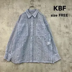 KBF ケービーエフ F シアーエンブロイダリーBIGシャツ シャツ ブラウス トップス 総柄 刺繍 レース シースルー 透け感 長袖 オーバーサイズ ブルー アーバンリサーチ KBA4-23R050 綿 ナイロン ★ ■◇のサムネイル