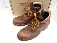 ★8813☆SLOW WEAR LION スローウェアライオン プレーンミッドブーツ サイドジップ OB-8593CAR レザー　9Eのサムネイル