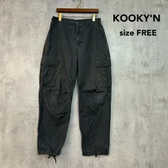 KOOKY'N クーキー F チャコールグレー カーゴパンツ ミリタリーパンツ ワークパンツ ボトムス ドローコード 裾絞り ワイドパンツ ストリート カジュアル コットン ミリタリーテイスト WW001-03 ★ ■■のサムネイル