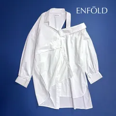 kT79 ENFOLD SOMELOS Multiシャツ 変形 ブラウス アシンメトリー オフショルダー 長袖 M ホワイト 白 エンフォルドのサムネイル