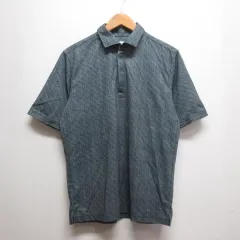 ムッシュニコル monsieur NICOLE 美品 ブロックジャガードプリント 半袖 ポロシャツ 46 グレー系 4262-9501のサムネイル