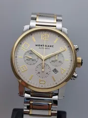 中古美品 モンブラン MONTBLANC タイムウォーカー 107320 7141 クロノグラフ デイト SS YG シルバー文字盤 自動巻き メンズ 腕時計のサムネイル