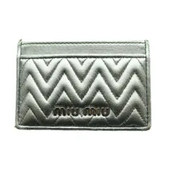 ミュウミュウ miumiu マテラッセ カードケース 名刺入れ レザー 銀色 シルバーカラー /SS ■OS ■OHのサムネイル