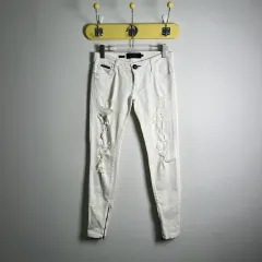 PHILIPP PLEIN(フィリッププレイン) 白 ダメージ スリット スキニージーン 27のサムネイル