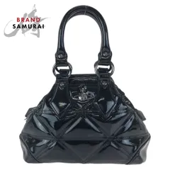 美品 Vivienne Westwood ヴィヴィアンウエストウッド ヤスミン オーブロゴ ブラック 黒 ガンメタ金具 エナメル ハンドバッグ 603220【中古】のサムネイル