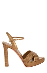 サントーニ レディース シューズ サンダル レザー ヒール Santoni Womens leather highheel sandal Women Gold ゴールドのサムネイル