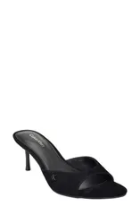 カルバンクライン レディース シューズ ヒール サンダル Calvin Klein Vixie Slide Sandal Women BLACK ブラックのサムネイル