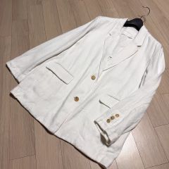美品 HER. リネンテーラードジャケット ホワイト F - メルカリ