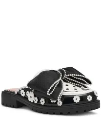 ベッツィジョンソン レディース シューズ サンダル ドット柄 ドット ローファー Betsey Johnson Gladdys Polka Dot Pearl Embellished Oversizeのサムネイル
