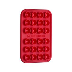 OCTOBUDDY クラシック - シリコン吸盤電話ケース 粘着マウント - ハンズフリー、自撮り&ビデオ用の強力なグリップホルダー - iPhoneとAndroid対応 - 2.25インチ x 3.25インチ、レッド [レッド] [One-sided]