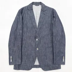 Belvest ベルベスト テーラードジャケット 50周年モデル デニム ネップ コットン シルク インディゴ イタリア製 メンズ 48 b02312のサムネイル