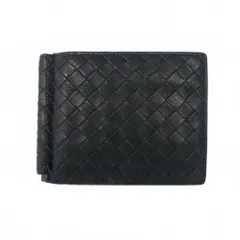 ボッテガヴェネタ BOTTEGA VENETA イントレチャート マネークリップ カードケース 札入れ 黒 ブラック ブルーのサムネイル