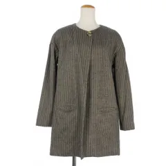 イザベル マラン エトワール ISABEL MARANT ETOILE ストライプ ノーカラージャケット ベルト付き ヘリンボーン 1 グレーのサムネイル