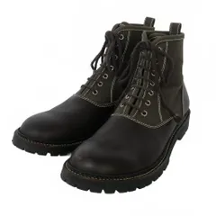 コムデギャルソンオム COMME des GARCONS HOMME コンバットブーツ レースアップ ショートブーツ レザー キャンバス 26.5cm ブラウン 茶 カーキ 緑 HK-K102-001-3-6のサムネイル